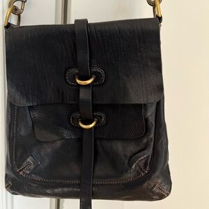 Campomaggi black leather crossbody bag